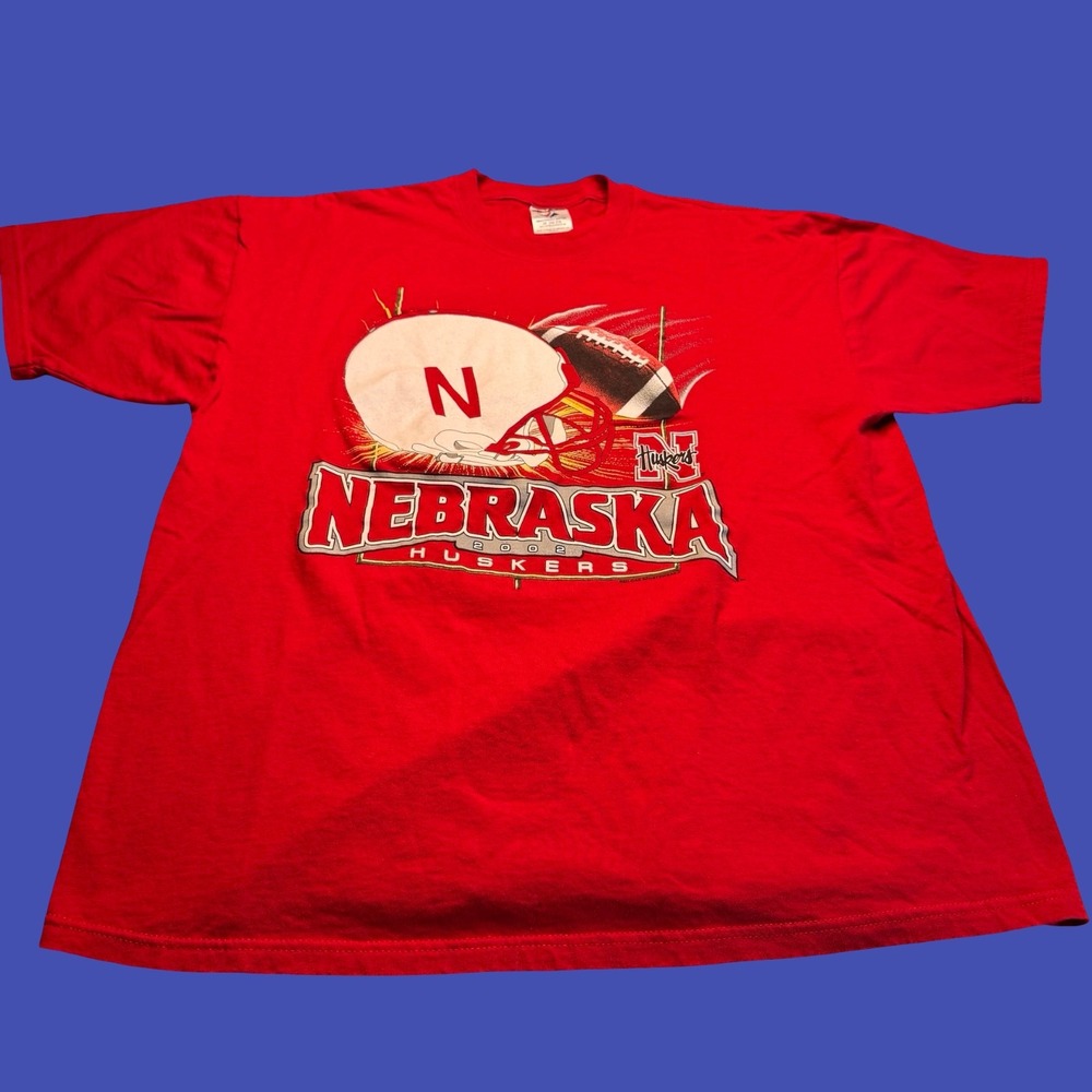 2002 Nebraska Huskers T Shirt 2XL Red Football NCAA Vintage Y2K Graphic